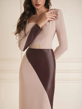 Asymmetrical Belted Pencil Dress